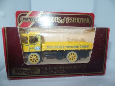 Matchbox Models of Yesteryear Y18 Y-18 1918 Atkinson Model D Steam Wagon Blue Circle Portland Cement