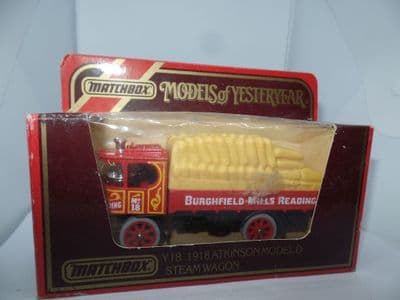 Matchbox Models of Yesteryear Y18 Y-18 1918 Atkinson Model D Steam Wagon BURGHFIELD MILLS Reading