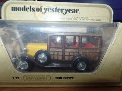 Matchbox Models of Yesteryear Y22 Y-22 1930 Ford Model A Station Wagon Shooting Brake Yellow