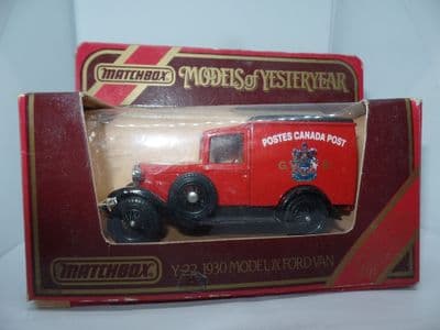 Matchbox Models of Yesteryear Y22 Y-22 1930 Ford Model A Van Postes Canada Post GR