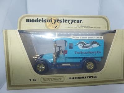 Matchbox Models of Yesteryear Y25 Y-25 1918 1910 RENAULT AG VAN EAGLE PENCIL COMPANY
