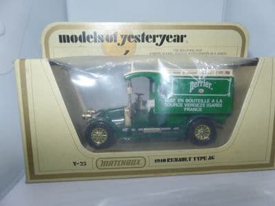 Matchbox Models of Yesteryear Y25 Y-25 1918 1910 RENAULT AG VAN  PERRIER WATER