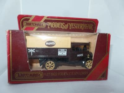 Matchbox Models of Yesteryear Y27 Y-27 1922 Foden C type Steam Wagon Hovis Bread