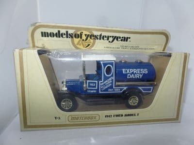 Matchbox Models of Yesteryear Y3 1912  Ford Model T Van 1912 Express Dairy Tanker