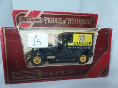 Matchbox Models of Yesteryear Y5 Y-5 1927 Talbot Van Dunlop Tyres