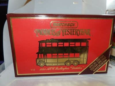 Matchbox Yesteryear Y10 1931 AEC Diddler Trolleybus London Transport 604 Hampton Court MIMB