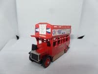 MATCHBOX YESTERYEAR Y23 1922 AEC S TYPE  BUS London General Hither Green RAC Ads MIB