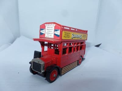 MATCHBOX YESTERYEAR Y23 1922 AEC S TYPE  BUS London General Hither Green Schweppes Ads UB