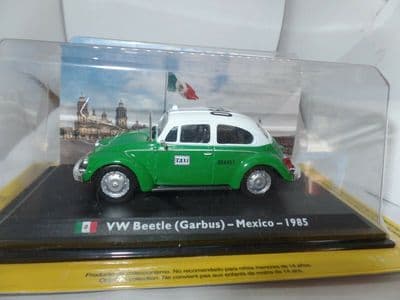 MJ05 1/43 SCALE 1985 Taxi of the world VW Volkswagen Beetle Mexico Green / White