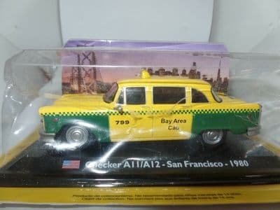 MJ10 1/43 SCALE 1980 Taxi of the world Checker Cab San Francisco Yellow Green