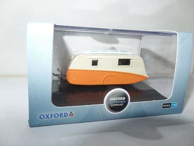Oxford 76CV001 CV001 1/76 OO Scale Caravan Orange Cream + Hooks