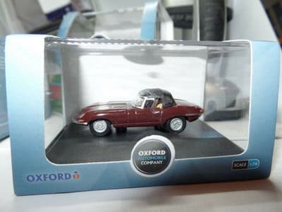 Oxford 76ETYP012 ETYP012 1/76 OO Scale Jaguar E Type DHC Closed Imperial Maroon