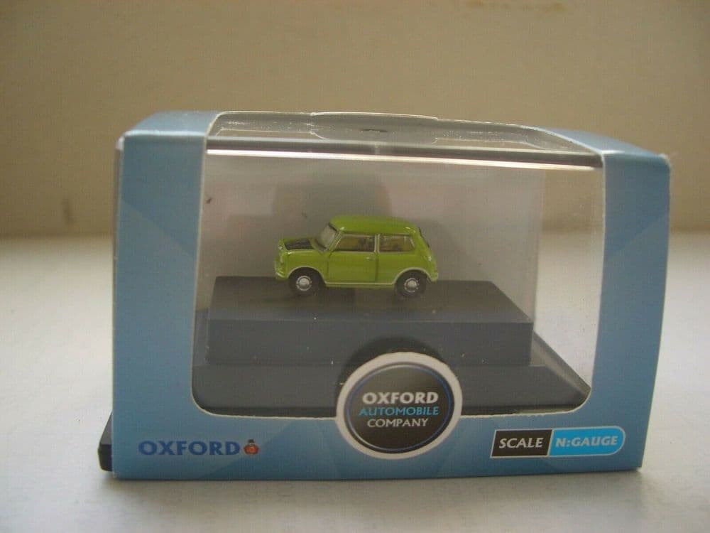 Austin Mini Voiture Miniature 1:76 - Couleur Almond Green/White - Oxford Diecast Neuf
