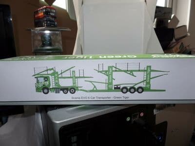 Oxford 76SCT004 SCT004 Scania EVO 6 Car Transporter Green Tiger Holds 12 1/76