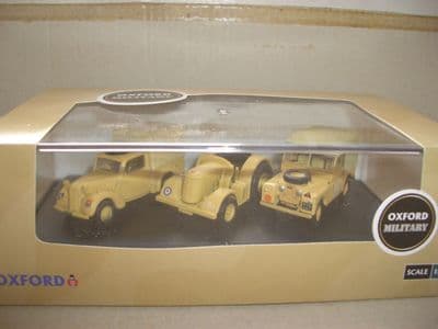 Oxford 76SET23 Set 23 1/76 Austin Tilly David Brown Tractor Land Rover Army Sand