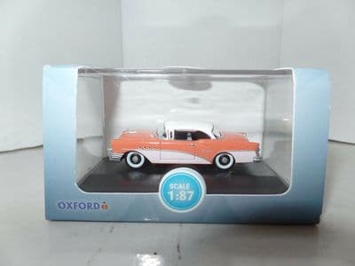Oxford 87BC55002 BC55002 1/87 HO Scale Buick Century 1955 Coral & Polo White