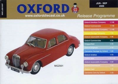 Oxford Diecast Catalogue 2009 June 2009 - September 2009 MGZ