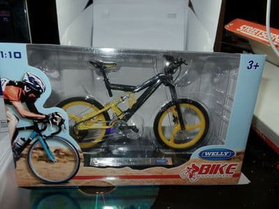 Oxford Welly 62572 1/10 Scale Porsche Bike FS Evolution Bicycle Yellow Black
