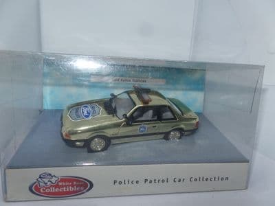 POLICE PATROL MODEL CAR 1:43 SCALE AMERICAN USA  FORD MUSTANG   GOLD WHITE ROSE AMERICAN USA