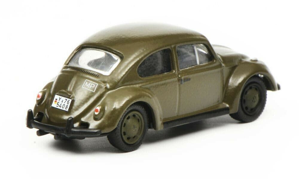 Modèle Réduit SCHUCO 1/72 - Volkswagen Coccinelle (Käfer) Cabriolet Vert - Édition Limitée Comme Neuve