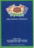 GREAT BRITAIN v AUSTRALIA 1986 1st Test