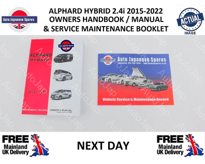 ALPHARD HYBRID 2015-2022 OWNERS MANUAL HAND BOOK  & SERVICE RECORD  MAINTENANCE  BOOKLET