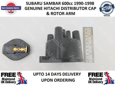 GENUINE SUBARU SAMBAR HITACHI  DISTRIBUTOR CAP & ROTOR ARM FOR VEHICLES WITH POINTS