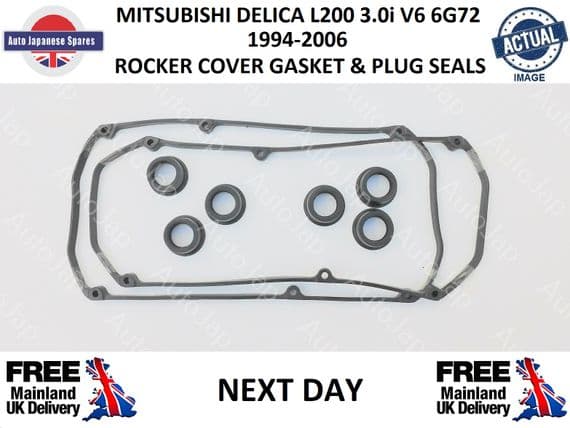 MITSUBISHI DELICA L200 SHOGUN 3.0i 1994-2006 ROCKER GASKETS & SPARK PLUG SEALS KIT