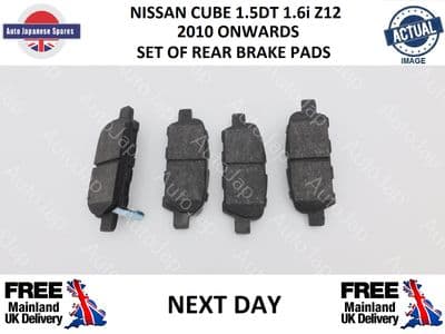 NISSAN CUBE UK MODEL  2010 ONWARDS REAR BRAKE PADS