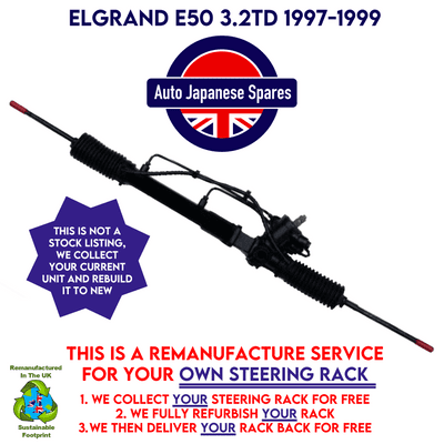 NISSAN ELGRAND E50 3.2TD 1997-1999 RECON & RETURN 3 DAY SERVICE ON YOUR OWN STEERING RACK