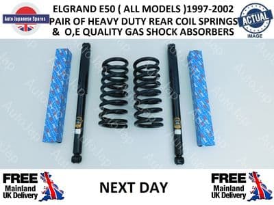 NISSAN ELGRAND E50 PAIR OF HEAVY DUTY REAR SHOCKS & SPRINGS
