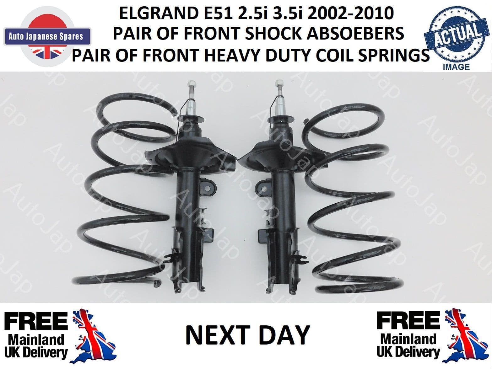 NISSAN ELGRAND E51 FRONT SHOCK ABSORBERS & HEAVY DUTY COIL