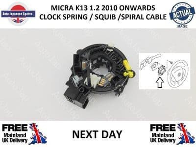 NISSAN MICRA 1.2i K13 2010 ONWARDS CLOCK SPRING SQUIB SPIRAL CABLE