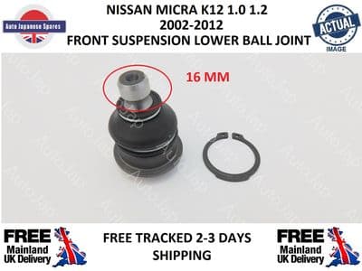 NISSAN MICRA K12 1.0i 1.2i 2002-2012 LOWER SUSPENSION ARM BALL JOINT