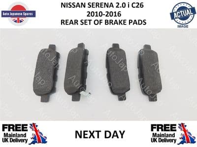 NISSAN  SERENA 2.0i C26 REAR BRAKE PAD SET