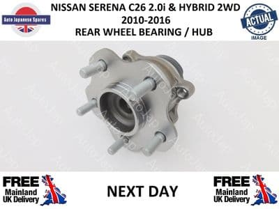 NISSAN SERENA 2.0i & HYBRID C26 2WD REAR WHEEL BEARING / HUB (1)