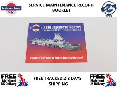 SERVICE & MAINTENANCE RECORD BOOKLET FOR YOUR IMPORT