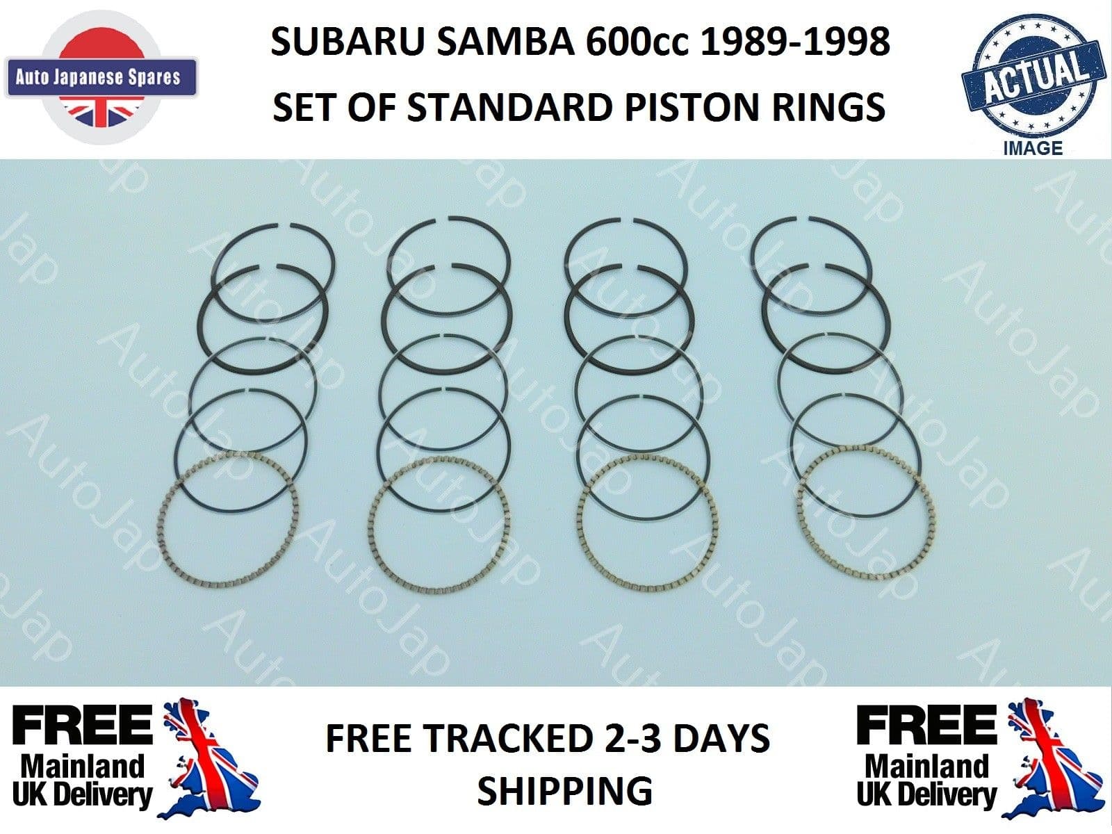 SUBARU SAMBAR COMPLETE SET OF STANDARD PISTON RINGS