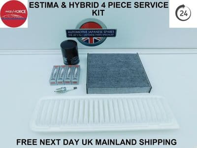 TOYOTA 2.4i ESTIMA HYBRID 2006 OIL,AIR,POLLEN FILTER & SPARK PLUGS
