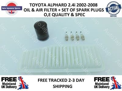 TOYOTA ALPHARD 2.4i  02-2008 OIL , AIR FILTER & SPARK PLUG SET