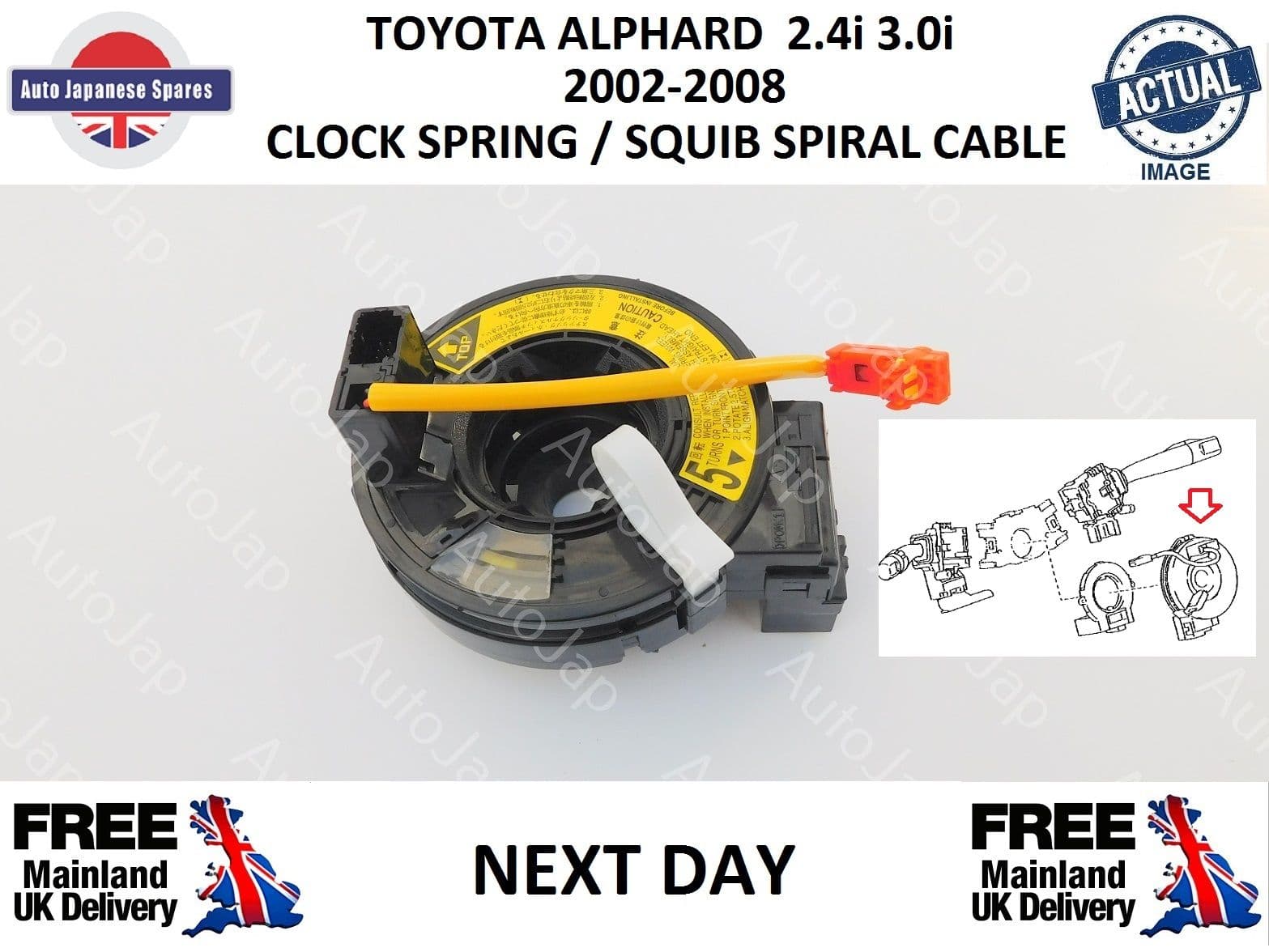 thumbnail image 2 of 20pcs Toyota Clock Spring Plug Connector – Owen Auto Parts – Orange, Copper Terminals, 84306 Series OEM Fit 2 of 3