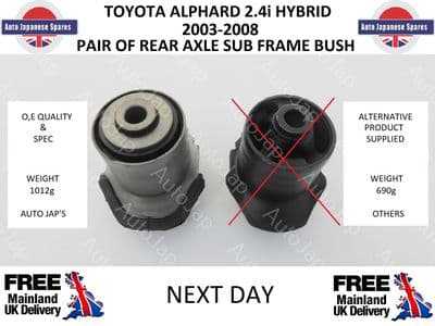TOYOTA ALPHARD 2.4i HYBRID 2003-2008 PAIR OF REAR AXLE SUB-FRAME BUSHES
