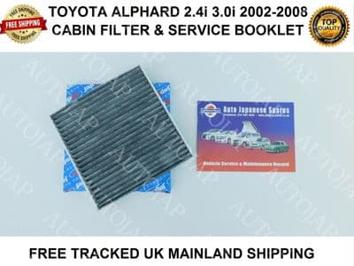 TOYOTA ALPHARD 2002-2008 POLLEN / CABIN FILTER & SERVICE BOOKLET