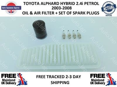 TOYOTA ALPHARD HYBRID 2.4i  03-2008 OIL , AIR FILTER & SPARK PLUG SET
