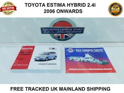 TOYOTA ESTIMA HYBRID OWNERS HAND-BOOK & FREE SERVICE RECORD BOOKLET