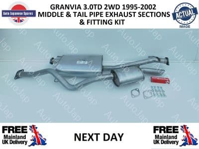 TOYOTA GRANVIA 3.0DT 2WD 1995-2002 MIDDLE AND TAIL PIPE EXHAUST KIT