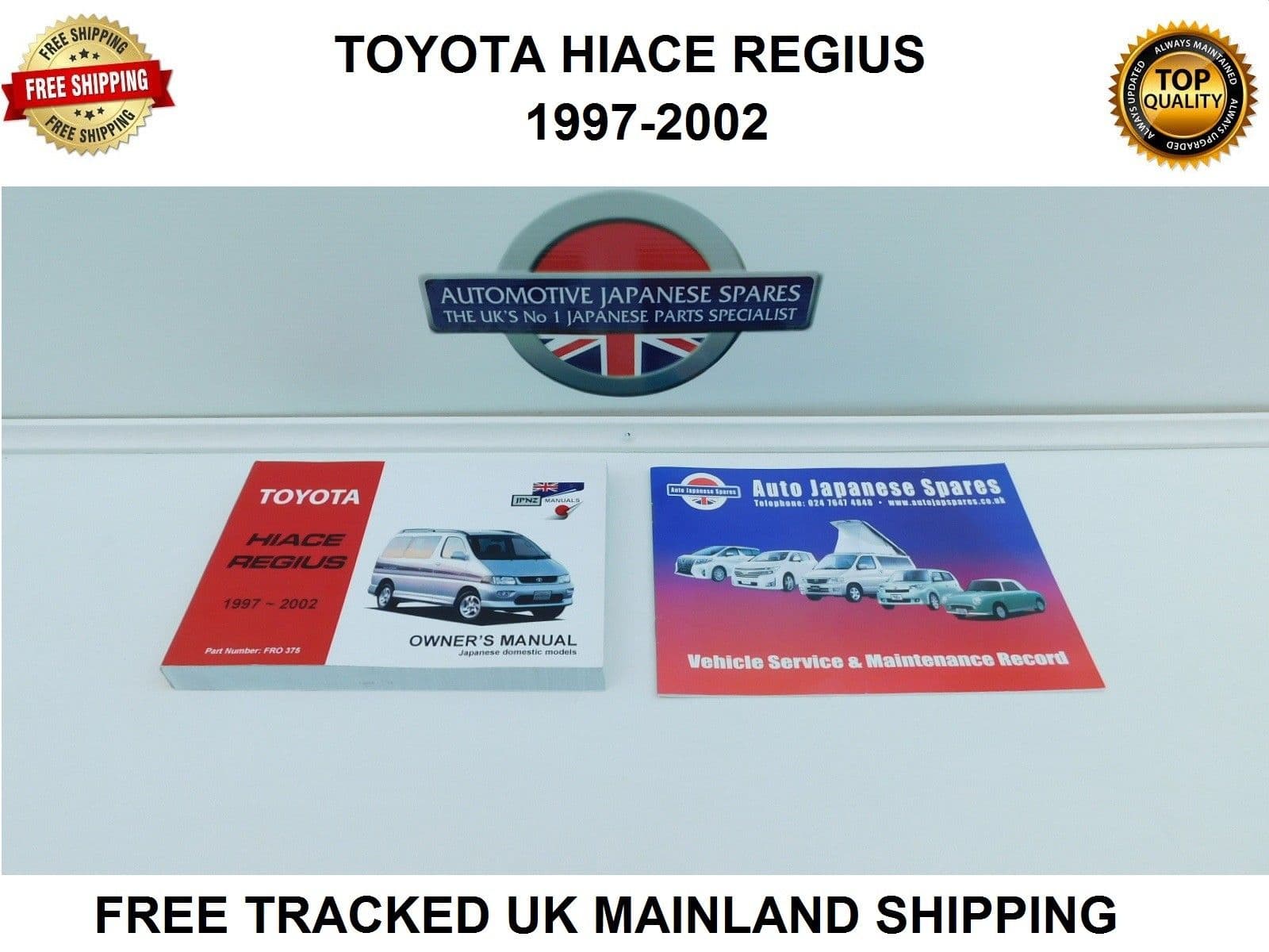 TOYOTA HIACE REGIUS OWNERS HANDBOOK SERVICE RECORD BOOKLET toyota-hiace-regius-owners-handbook-service-record-booklet