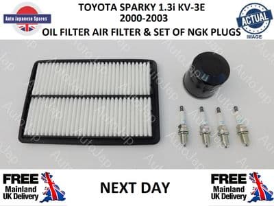 TOYOTA SPARKY SERVICE KIT- OIL & AIR FILTER & A SET OF 4  SPARK PLUGS