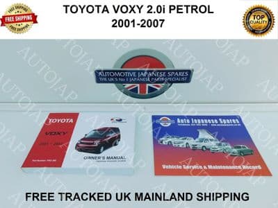 TOYOTA VOXY 01-07 OWNERS HANDBOOK & FREE SERVICE RECORD BOOKLET