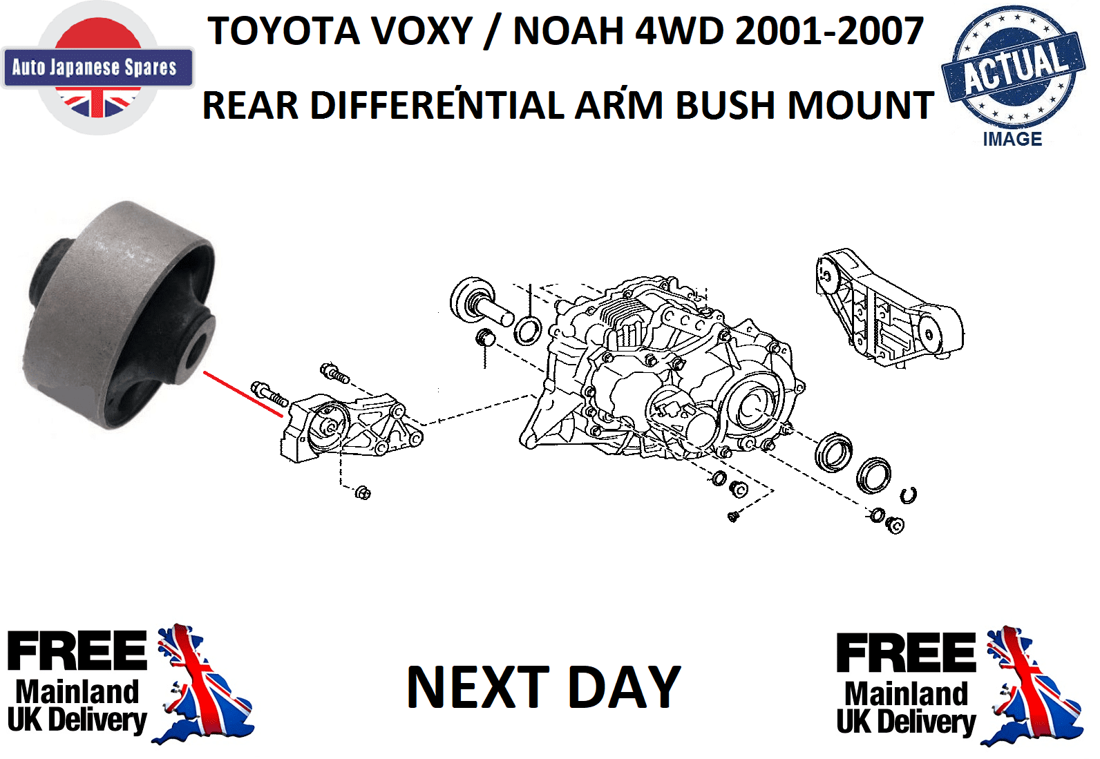 TOYOTA VOXY NOAH 4WD 2001-2007 REAR DIFFERENTIAL ARM BUSH / MOUNT